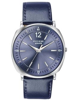 Sonata - Poze Drop 6 Quartz Blue Round Dial Men's Watch- SP70002SL04 (M)