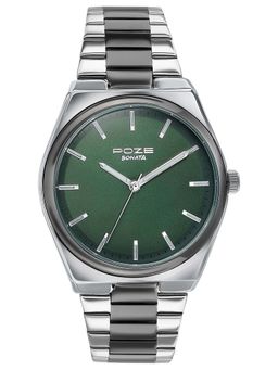 Sonata - Poze Drop 6 Quartz Green Round Dial Men's Watch- SP70078KM01 (M)