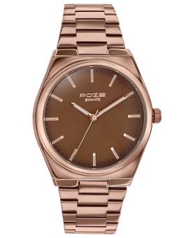 Sonata - Poze Drop 6 Quartz Brown Round Dial Men's Watch- SP70078QM01 (M)