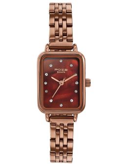 Sonata - Poze Drop 6 Quartz Red Mop Rectangle Dial Women's Watch- SP80133QM01 (M)