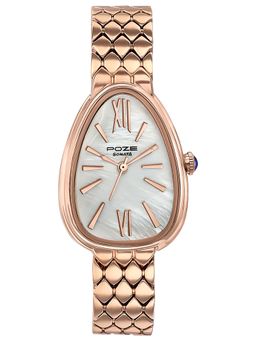 Sonata - Poze Drop 6 Quartz White Mop Oval Dial Women's Watch- SP80135WM01 (M)