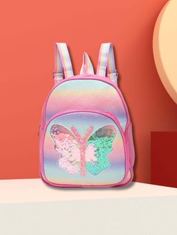 Asthetika Kids - Dark Pink Butterfly Glitter Sequin Fashion Backpack