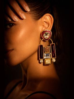 Qunic - Imperial Arc Drops Earrings