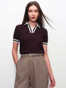 U.S. POLO ASSN. - Purple Cotton Half Sleeves Polo T-Shirt