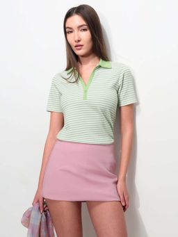 U.S. POLO ASSN. - Green Cotton Half Sleeves Polo T-Shirt