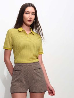 U.S. POLO ASSN. - Yellow Cotton Half Sleeves Polo T-Shirt