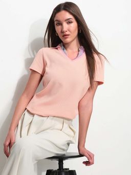 U.S. POLO ASSN. - Pink Polyester Half Sleeves Polo T-Shirt