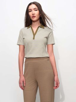 U.S. POLO ASSN. - Green Cotton Half Sleeves Polo T-Shirt