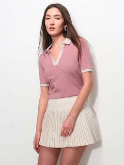 U.S. POLO ASSN. - Pink Cotton Half Sleeves Polo T-Shirt