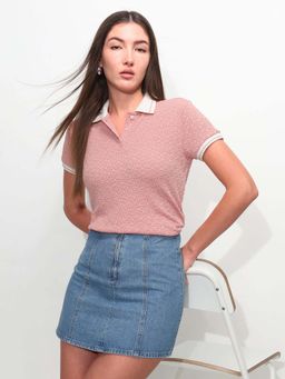 U.S. POLO ASSN. - Pink Polyester Half Sleeves Polo T-Shirt