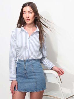 U.S. POLO ASSN. - Blue Cotton Full Sleeves Shirt