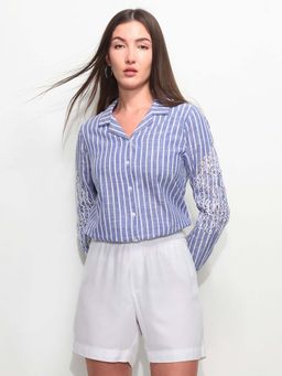 U.S. POLO ASSN. - Blue Cotton Full Sleeves Shirt