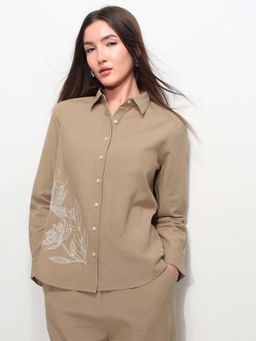 U.S. POLO ASSN. - Beige Cotton Full Sleeves Shirt