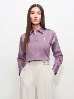 U.S. POLO ASSN. - Purple Cotton Full Sleeves Shirt