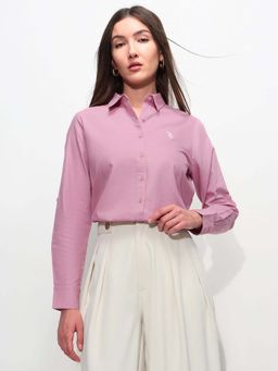 U.S. POLO ASSN. - Pink Cotton Full Sleeves Shirt
