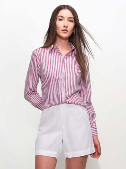 U.S. POLO ASSN. - Pink Polyester Full Sleeves Shirt