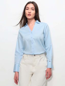 U.S. POLO ASSN. - Blue Cotton Full Sleeves Shirt