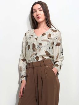 U.S. POLO ASSN. - Beige Nylon Full Sleeves Top