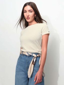 U.S. POLO ASSN. - White Polyester Half Sleeves T-Shirt