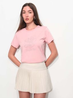 U.S. POLO ASSN. - Pink Cotton Half Sleeves T-Shirt