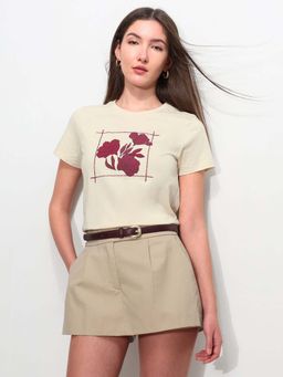 U.S. POLO ASSN. - White Cotton Half Sleeves T-Shirt