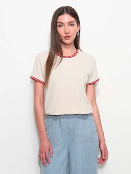 U.S. POLO ASSN. - Beige Polyester Half Sleeves T-Shirt