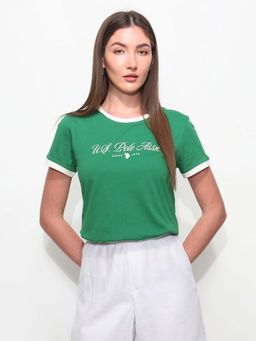 U.S. POLO ASSN. - Green Cotton Half Sleeves T-Shirt