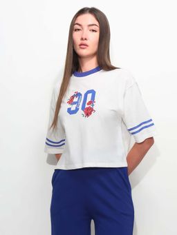 U.S. POLO ASSN. - White Cotton Half Sleeves T-Shirt