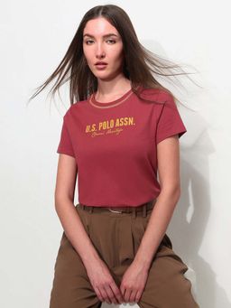 U.S. POLO ASSN. - Red Cotton Half Sleeves T-Shirt