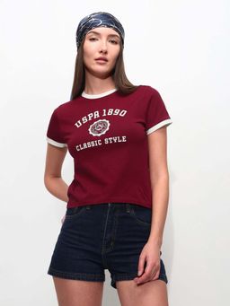 U.S. POLO ASSN. - Red Cotton Half Sleeves T-Shirt