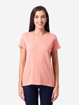 Bonjour - Pink Cotton Half Sleeves T-Shirt