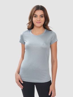 Bonjour - Grey Cotton Half Sleeves T-Shirt