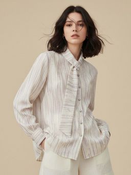 Outzidr - White Polyester Full Sleeves Shirt