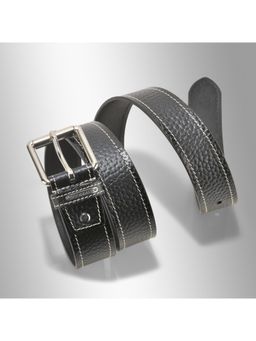 WOODLAND - Men Leather Textured Black Belt