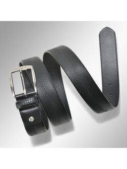 WOODLAND - Men Leather Textured Black Belt