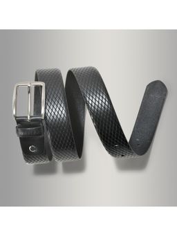 WOODLAND - Men Leather Textured Black Belt