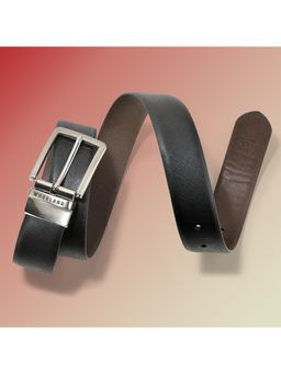 WOODLAND - Men Leather Solid Reversible Black Belt