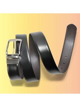 WOODLAND - Men Leather Solid Reversible Black Belt