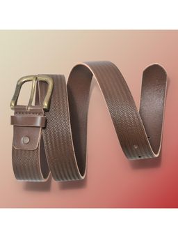 WOODLAND - Men Leather Textured Brown Belt