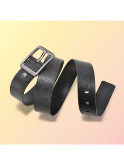 WOODLAND - Men Leather Solid Black Belt