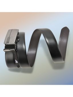 WOODLAND - Men Leather Solid Reversible Black Belt