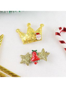 Asthetika Kids - Christmas Hair Clips (Set of 2) - Gold
