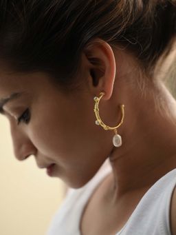 Heena Mittal - Charmer Hoop White Hoop Earrings