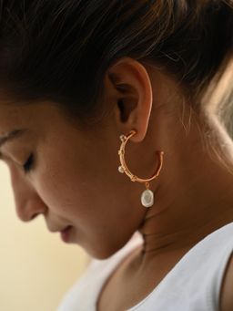 Heena Mittal - Charmer Hoop Rose Gold Hoop Earrings