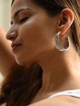 Heena Mittal - Bianca Grey Hoop Earrings