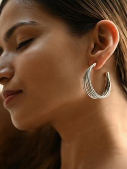 Heena Mittal - Siara Silver Hoop Earrings