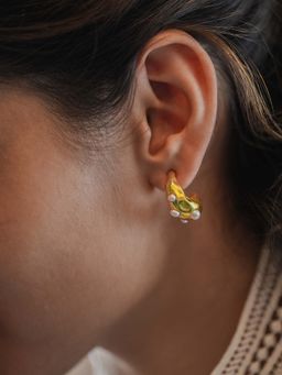 Heena Mittal - Gul White Hoop Earrings