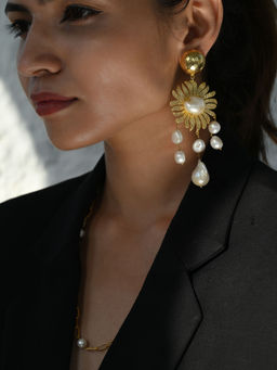 Heena Mittal - Cygnus White Drops Earrings