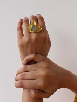 Heena Mittal - Fluorite Ring Petal White Ring