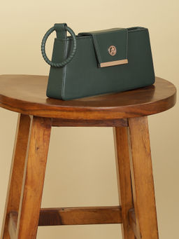 Label Ritu Kumar - Green Wishbone Structured Bag